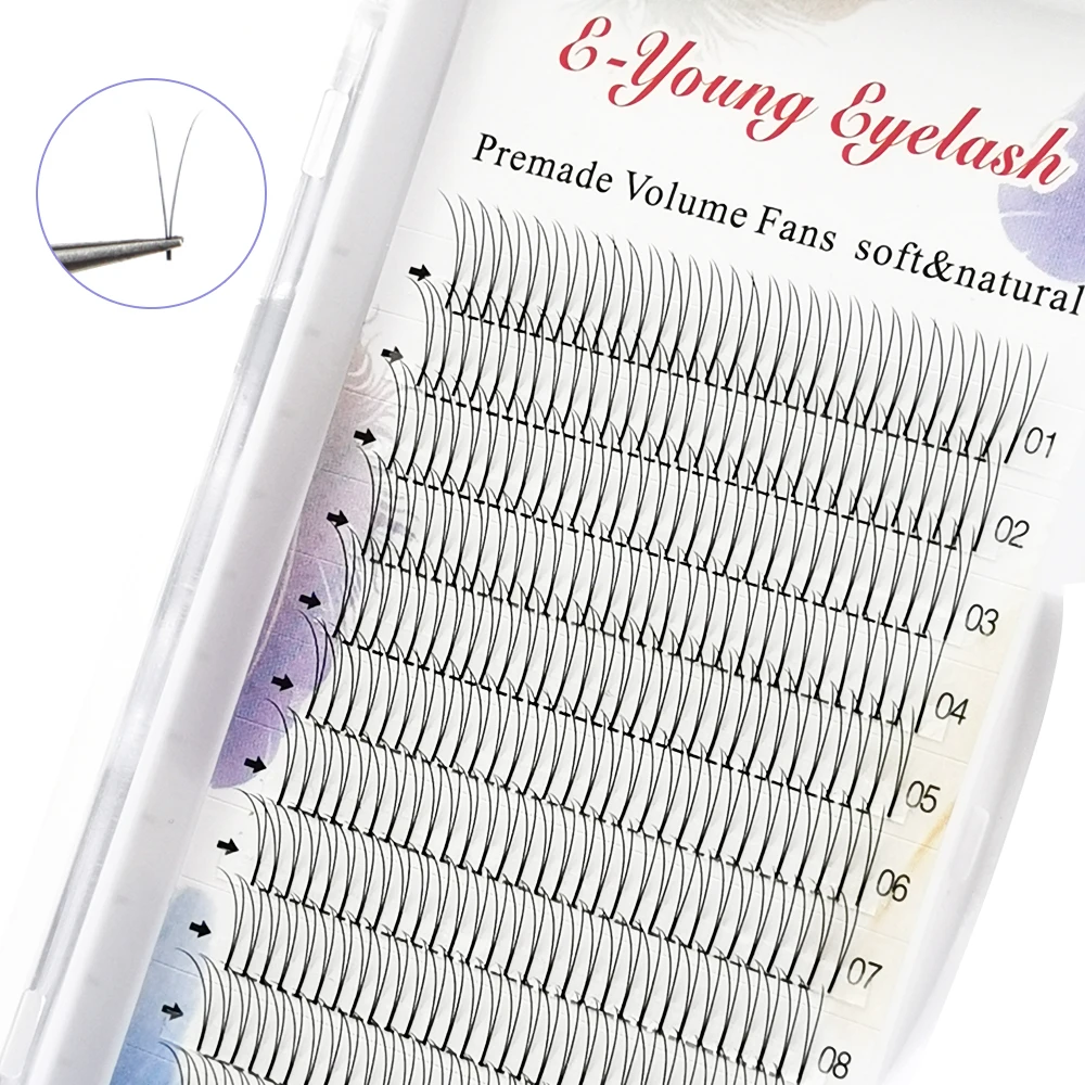 2d 3d 4d Eyelashes Premade Volume Fans Soft Natural Mink Lashes Individual Eyelash Extension C/D Curl Lashes Russian Short Stem