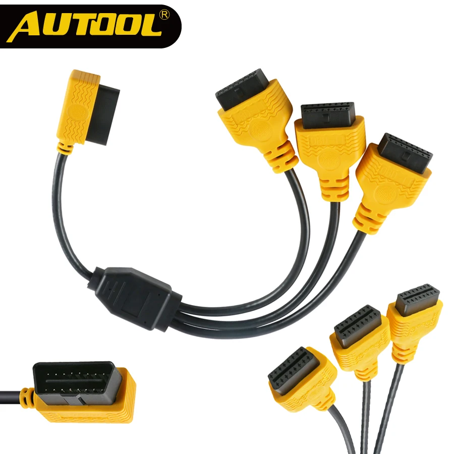 AUTOOL OBD2 разделительный Тестовый Кабель OBD 2 удлинительные Y кабели 1 до 3 конвертер адаптер провода 50 см J1962M до 3-J1962F OBD2 удлинитель сплит-шнур
