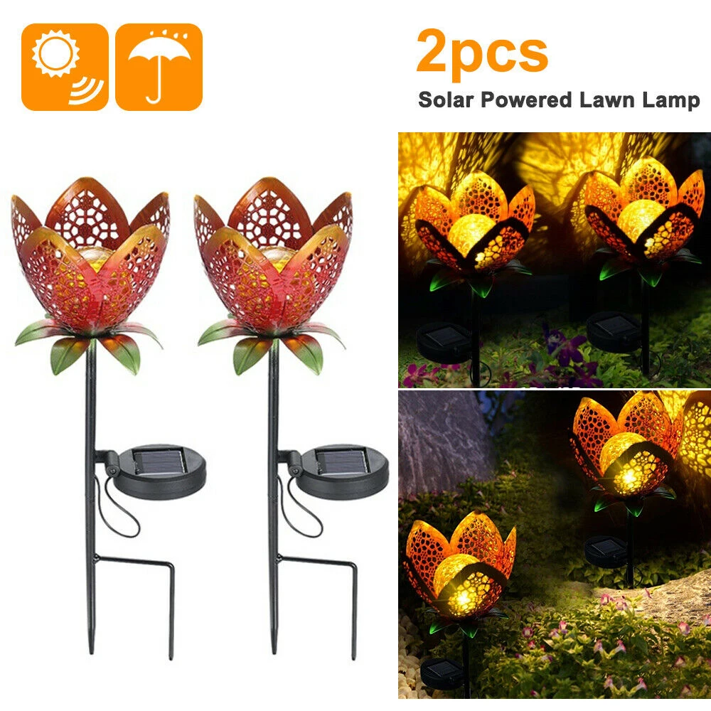 2 шт. водонепроницаемый античный солнечный светильник цветочный фонарь уличный