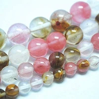 sweet natural colorful cherry quartz beads round loose spacer bead for jewelry making 4681012mm bracelet handmade women