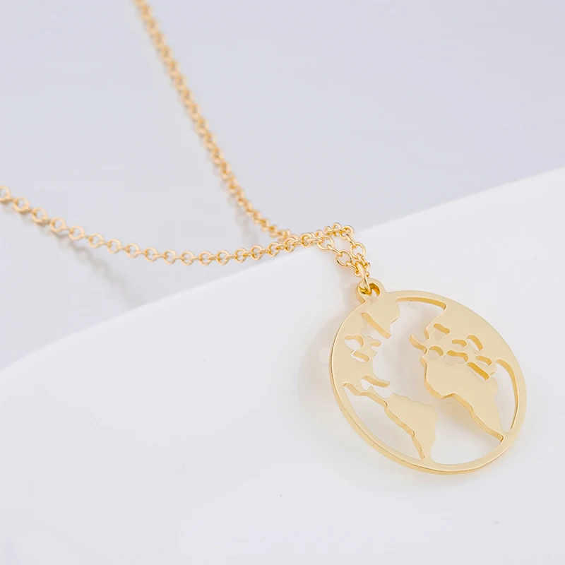 Ювелирные изделия Yiustar с картой круглое женское ожерелье милое из нержавеющей