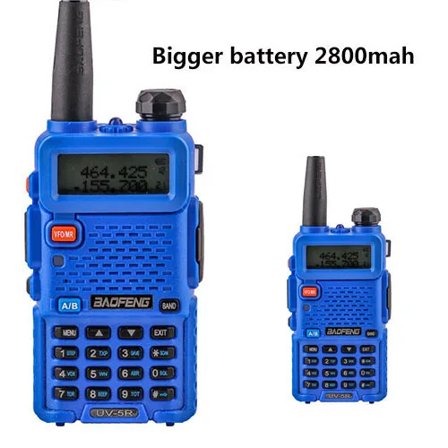 2 шт. BAOFENG UV-5R v5r hf трансивер для прогулки разговора vox sos светодиодный фонарик fm радио связь 10 км Охота 2 способ радио - Цвет: 2pcs blue standard