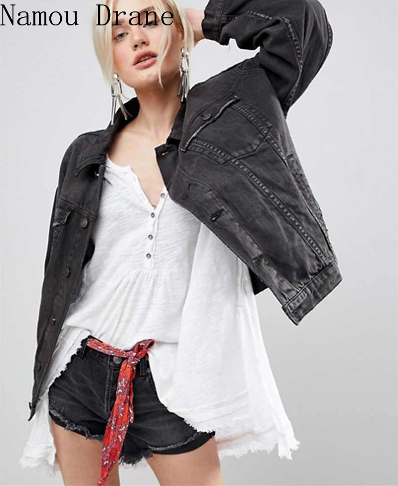 Джинсовая куртка в стиле оверсайз с цветочной вышивкой верхняя одежда богемном