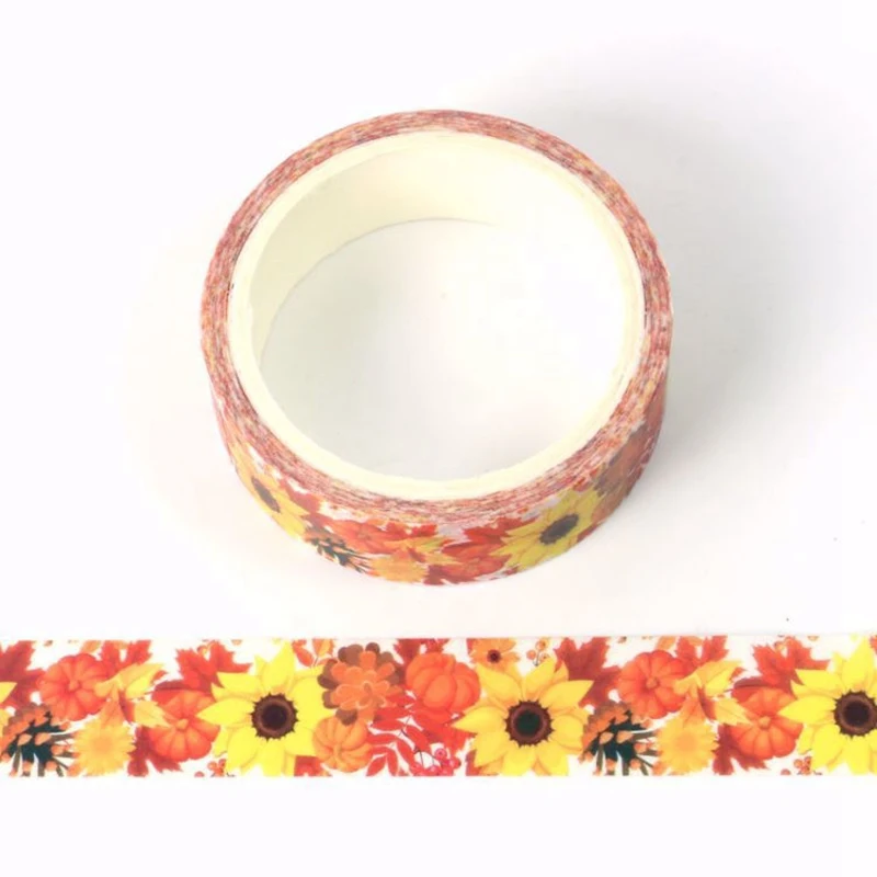 

10PCS/lot Cute Sun Flowers Washi Tapes Paper for Scrapbooking Bullet journal Adhesive Masking Tapes School Supply