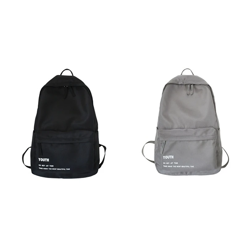 

Backpack Men and Women Middle School Students Pure Color Simple School Bag Oxford Cloth Backpack
