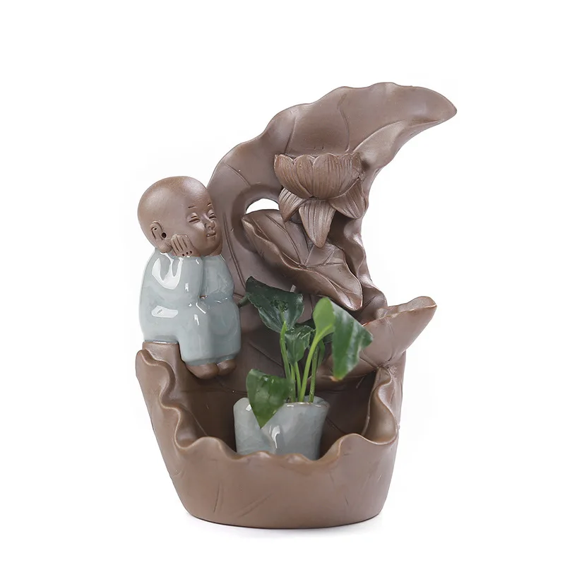 

Creative Style Ceramic Alpine Water Purple Sand Charm of Lotus Backflow Incense Burner Incense Burner Joss-Stick