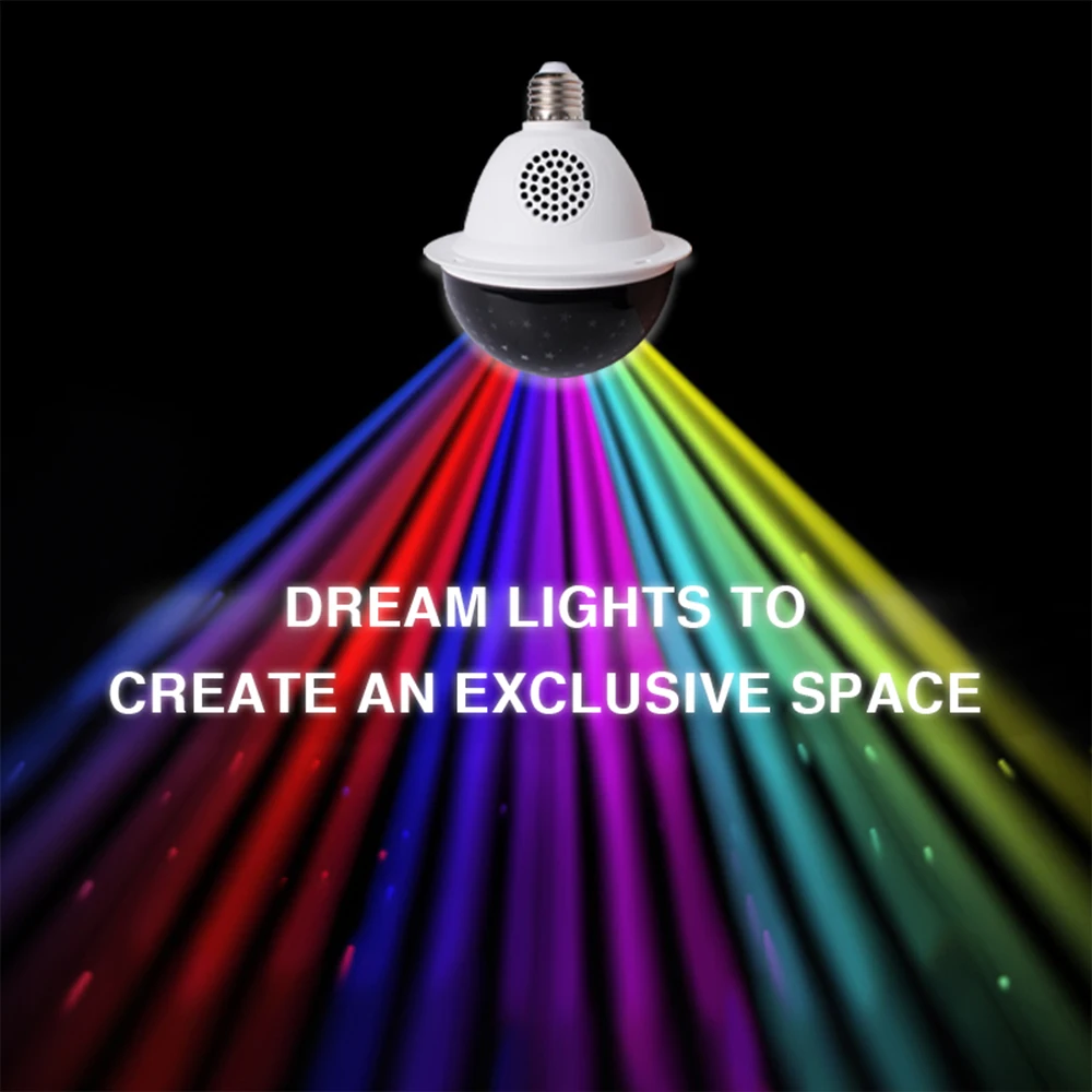 

Bluetooth RGB проекционная лампа с E27 универсальным винтовым изменением цвета светильник ПА с музыкой и дистанционным управлением для дома QJY
