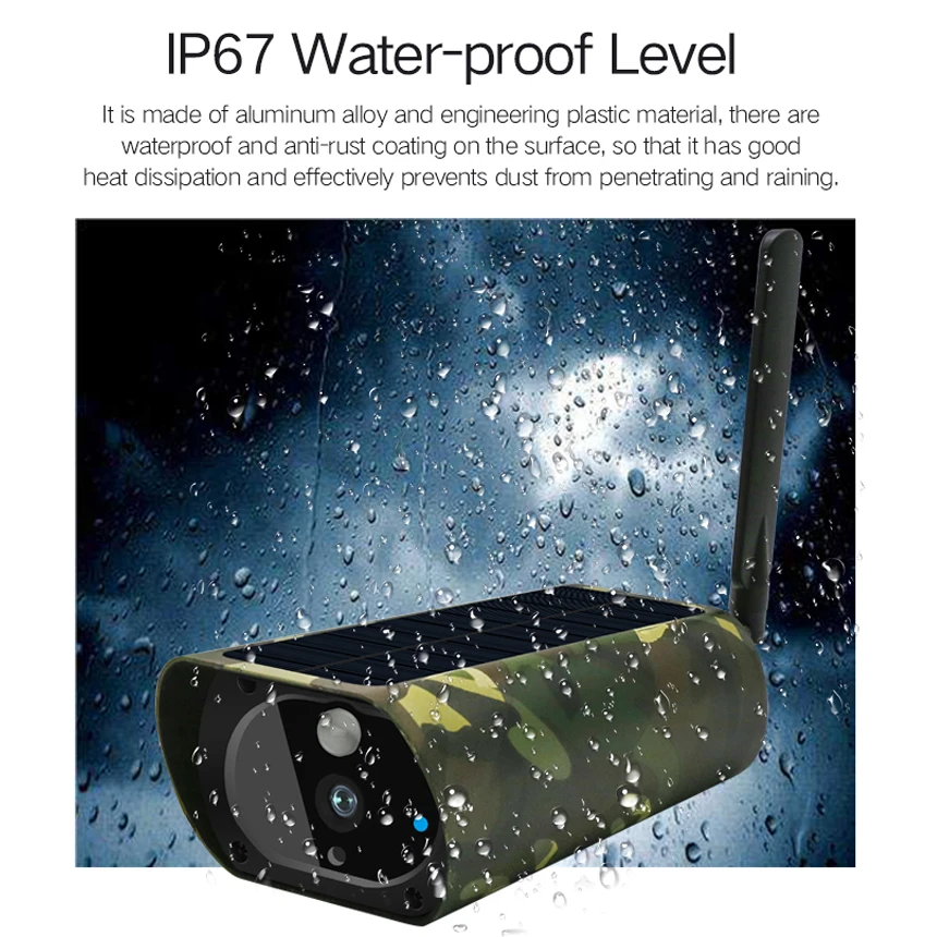 Hebeiros Outdoor 4G SIM Card Camouflag Hunting Camera 1080P Solar Power IP Battery IP67 Wireless Surveillance CCTV | Безопасность и