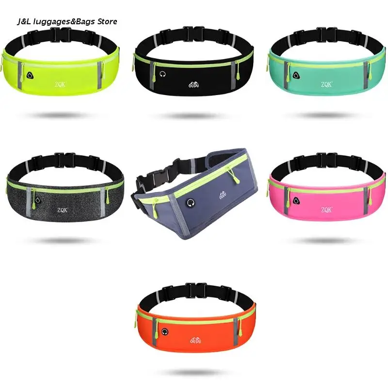

M68C 3 Pockets Running Belt Phone Pouch Waist Bag Reflective Strip Sports Travel Fanny Pack for Men Women