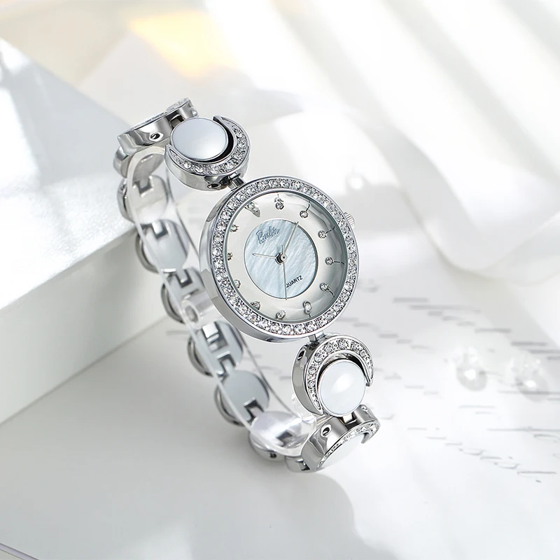 Time 100 Watches women alloy Strap Quartz Watch Ladies Waterproof Casual Wristwatches Popular Girls Imitation Pearl Watch enlarge