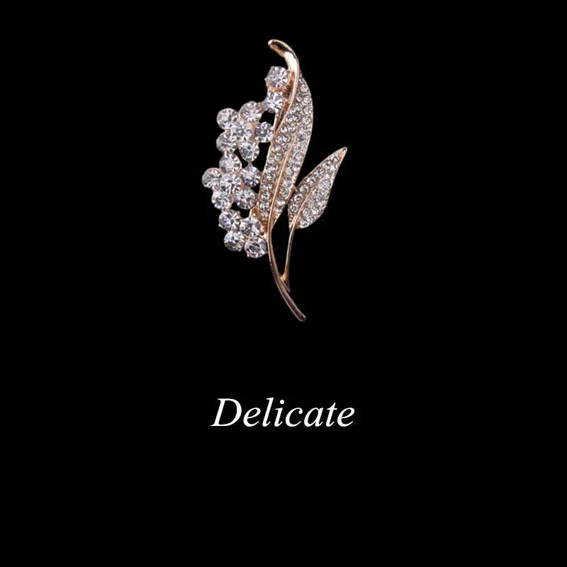 

Dear-you Crystal flower full diamond brooch ladies light luxury flower plant all-match corsage dress accessories