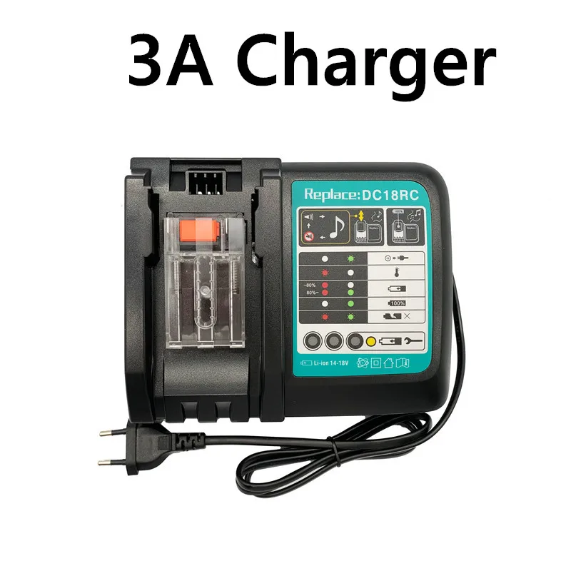 

2021 Makita bl1880 bl1860 bl1830 rechargeable battery + charger 3a, 2, 18V, 12.0ah, 12000mah Li ion battery, power tools