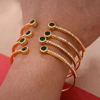 4pcs braclet stone gold color for women dubai jewelry bangles indian ethiopian african bracelet party wedding gifts adjustable