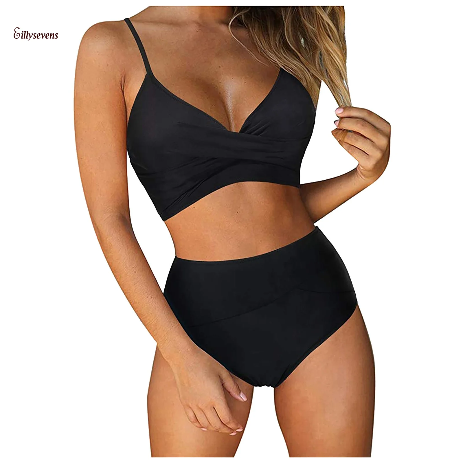 

Комплект бикини женский из 2 предметов, купальник в полоску, с мягкими чашечками, пуш-ап, пляжная одежда