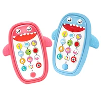 flashing baby mobile phone toy shark shape early learning phone music childhood education tools developing baby brain knowledge
