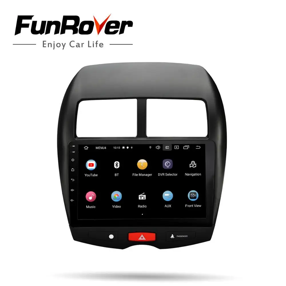 Автомобильный мультимедийный плеер Funrover 2 Din 2.5D + IPS Android 9 0 GPS rds dsp без dvd для Mitsubishi ASX