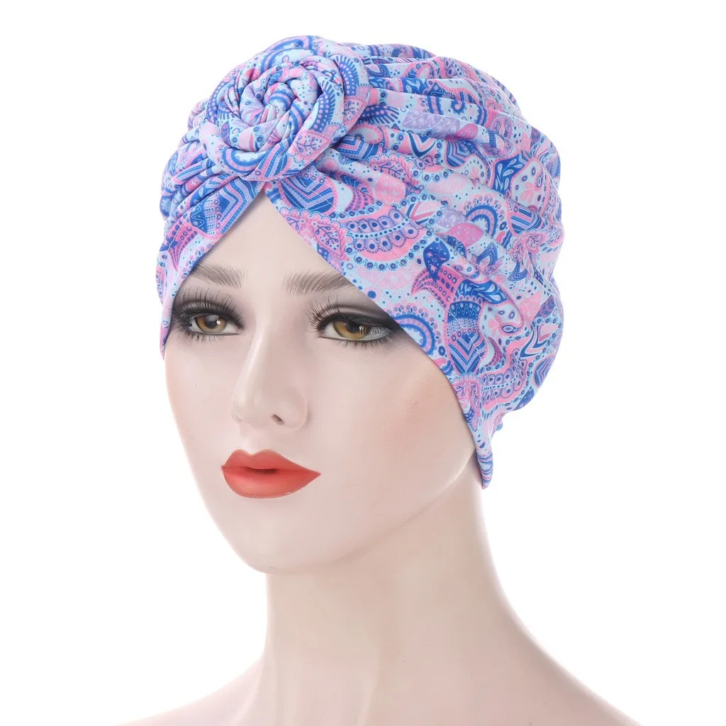 Кепка тюрбан с перекрестным узлом женская модная скрученная шляпа принтом