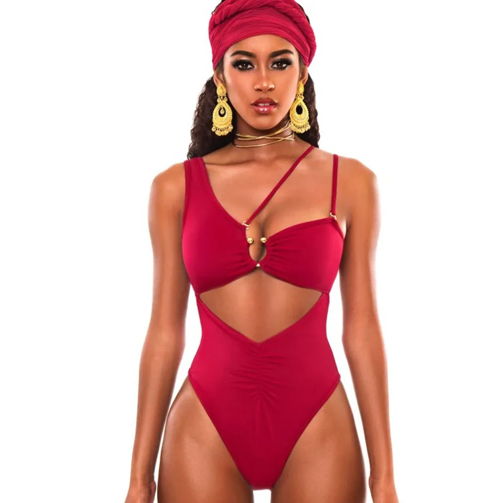 Купальник слитный с Африканским принтом женский купальник высоким вырезом