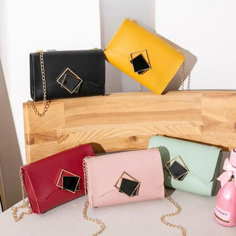 

Small Crossbody Bags For Women 2020 Mini PU Leather Shoulder Messenger Bag For Girl Yellow Bolsas Ladies Chain Phone Purse