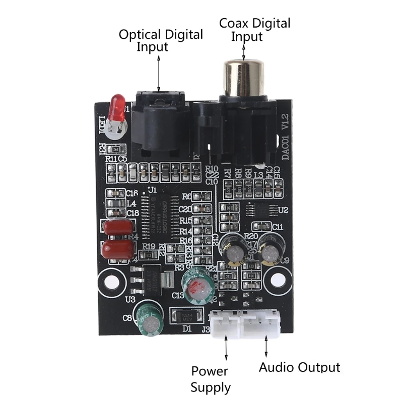 DIY DAC цифровой декодер 24 бит 192 кГц Оптическое волокно CS8416 CS4344 коаксиальный сигнал