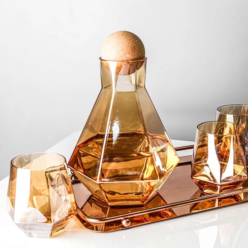 Новый стеклянный чайник для воды чашка скандинавский геометрический кувшин