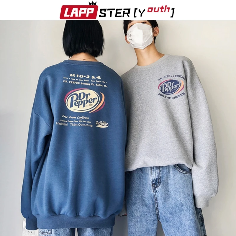 LAPPSTER-Youth мужские негабаритные худи с принтом осенние мужские s Harajuku корейские модные толстовки Толстовка с капюшоном в стиле хип-хоп красочные толстовки