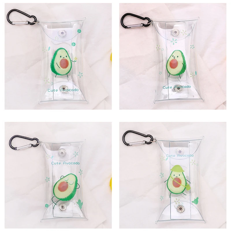 Мультяшные бумажники для ключей мини кошелек из ПВХ с авокадо прозрачный
