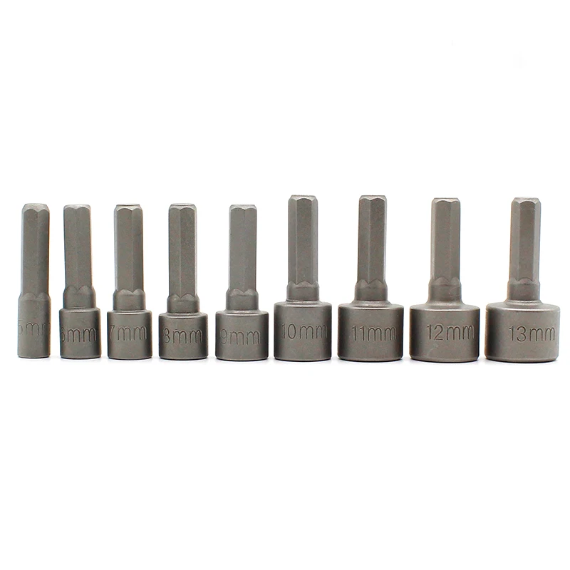 

9pcs/set 5mm-13mm Hex Socket Sleeve Nozzles Magnetic Nut Driver Set Drill Bit Adapter Hex Power Tools