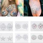 Наклейка для Временной Татуировки на грудь, Стразы 3D с кристаллами