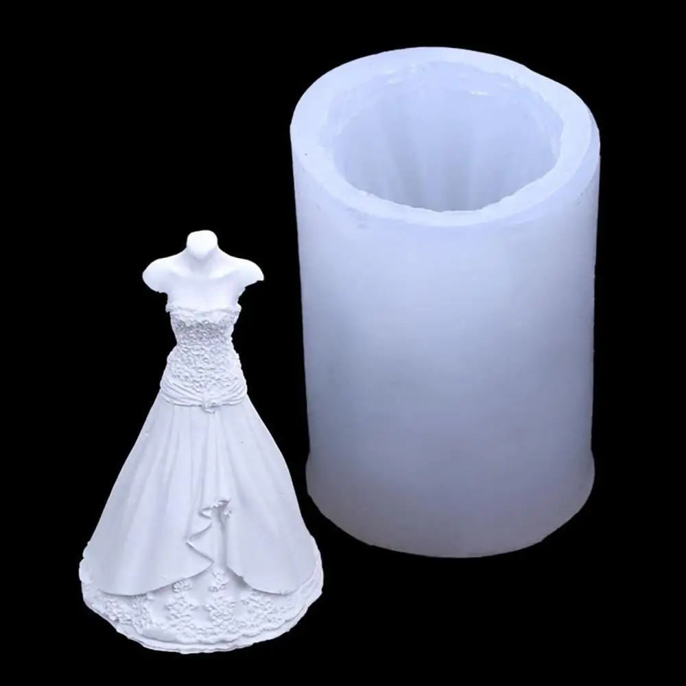 

Princess Wedding Dress Fondant Mold 3D Handmaking Tool DIY Silicone Mould Tools