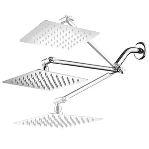 Бесплатная доставка квадратная насадка для душа из нержавеющей стали с регулируемой высотой держатель для душа с вращением на 360 градусов