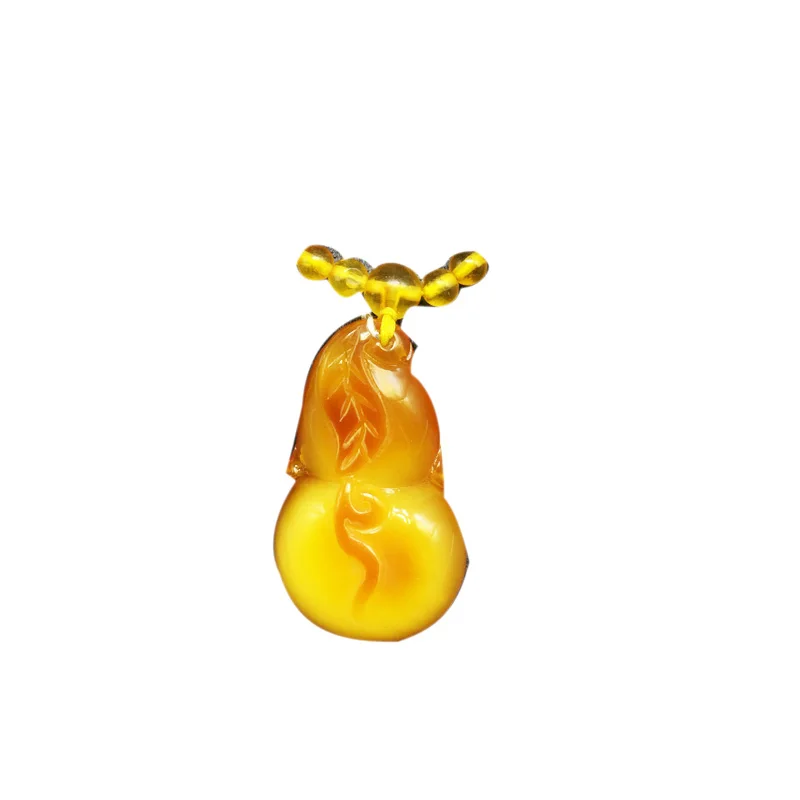 

lanzyo Natural honey amber pendant female new style none necklace 2.41g