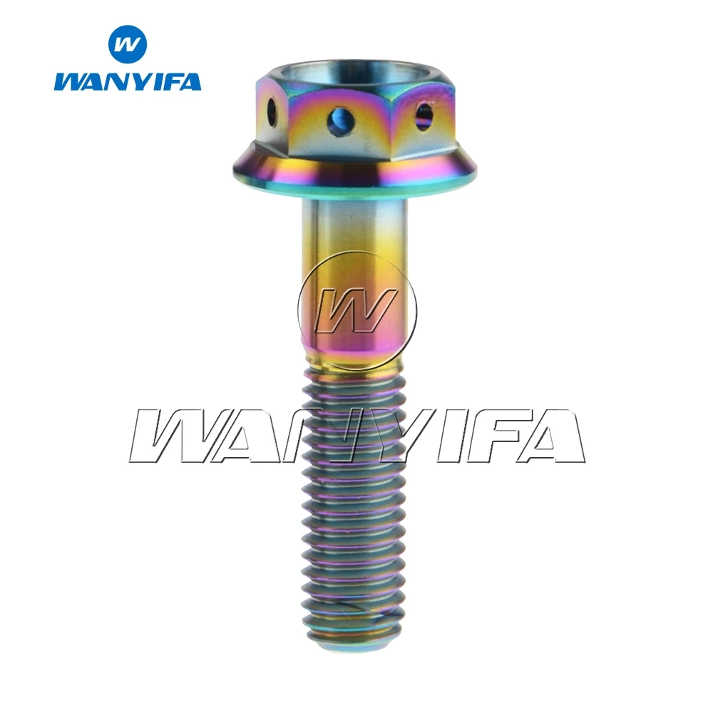 Титановые болты waniifa M8 20 25 30 35 40 45 55 мм с фланцевой головкой, шестигранные винты для мотоцикла
