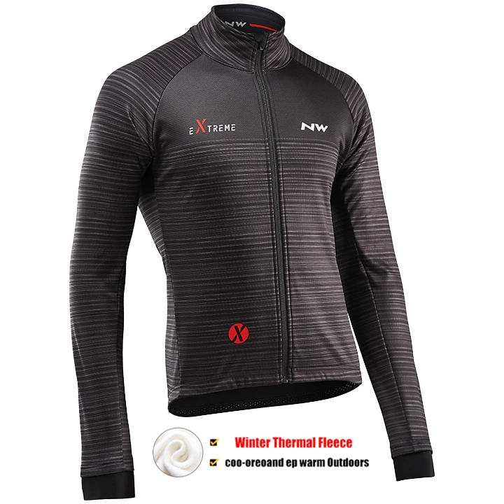 Northwave Winter Thermal Fleece Jersey Pro Team NW Cycling Jackets Bicycle Cycling Warm MTB Bike Clothing Sport Wear - Color: Pic Color
