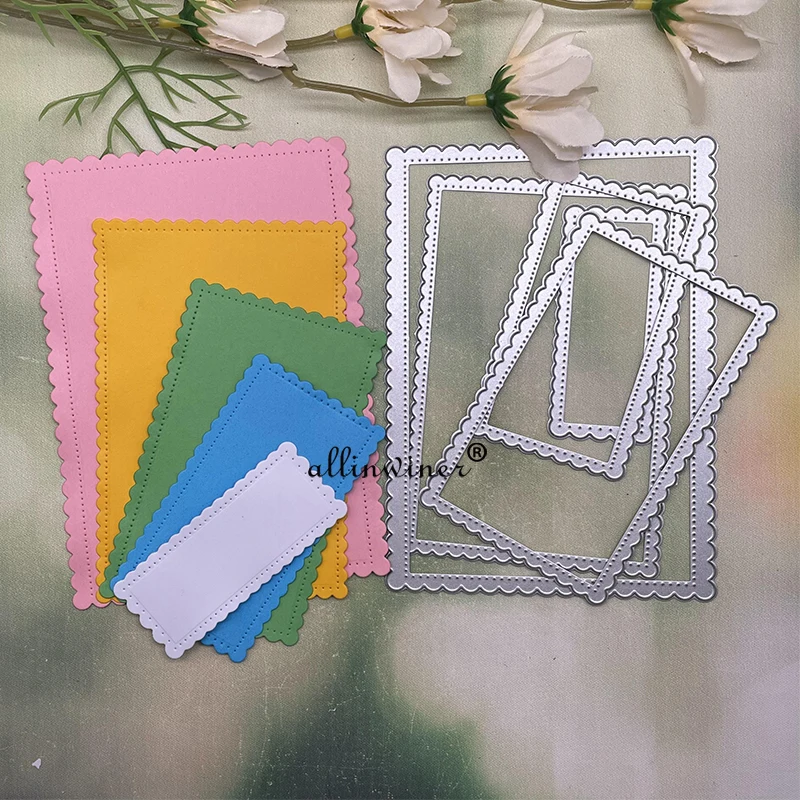 

Волнистая прямоугольная рамка металлические штампы трафареты для «сделай сам» Скрапбукинг декоративное тиснение ручная работа штамповоч...