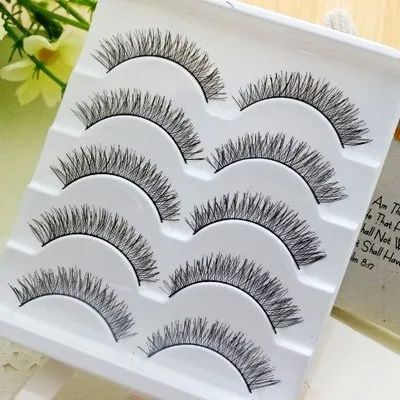 

wholesale 5 pairs Makeup Cotton stem Handmad Natural Fashion False Eyelashes Soft long Eye Lash Cosmetic Free shipping
