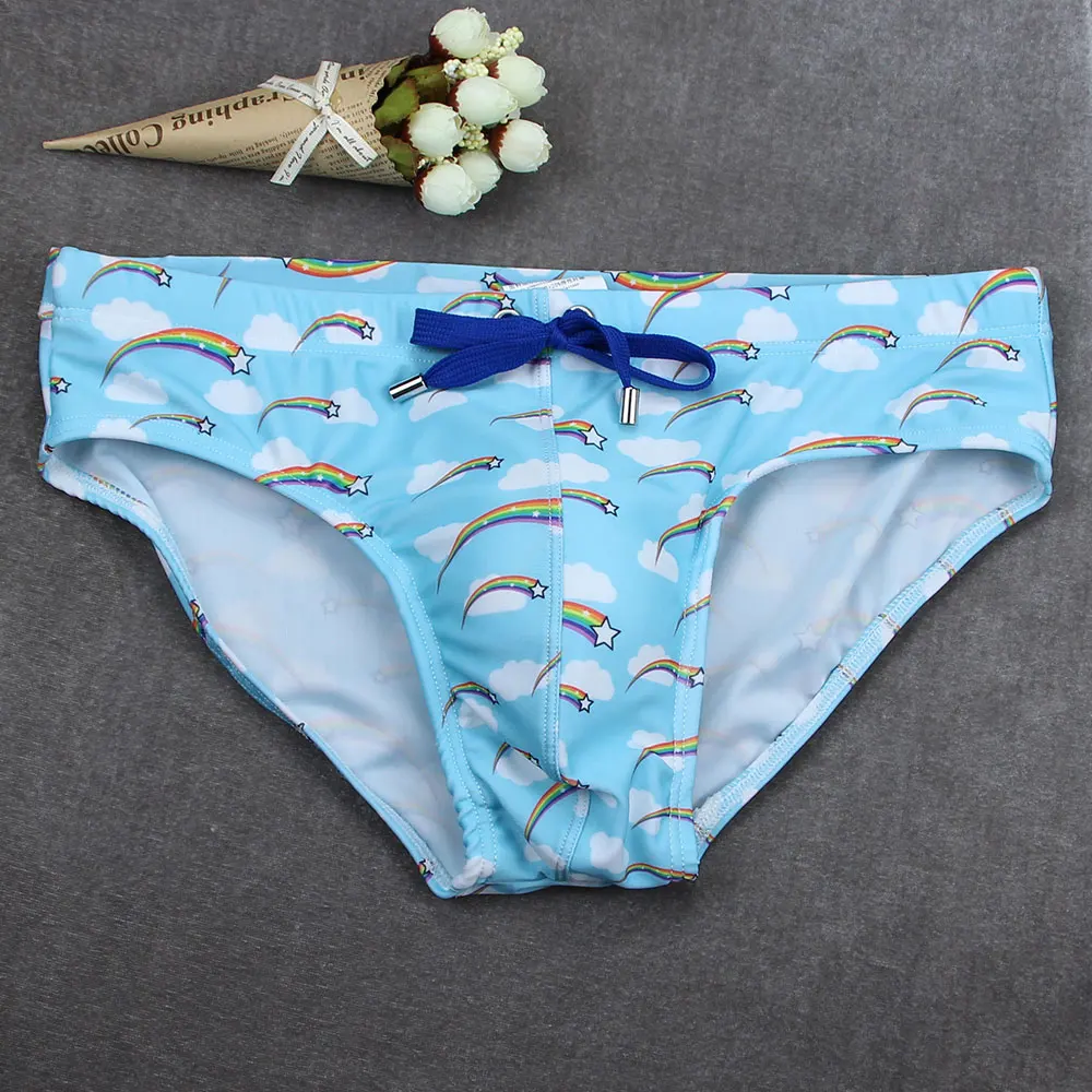 Мужские плавки мужские купальники брифы бикини со звездами шорты купальник