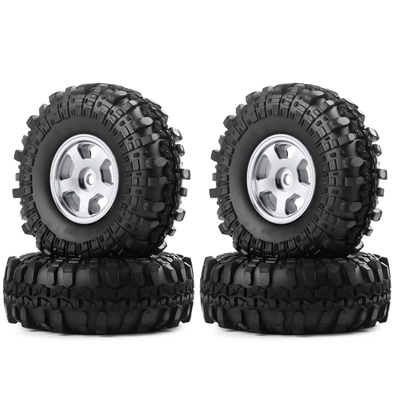 

for Axial SCX24 1/24 RC Crawler Car 4PCS 1.0 Metal Beadlock Wheel Rims Tire Tyres Set Upgrade Parts Accessories