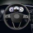 Черная искусственная кожа Чехол рулевого колеса автомобиля для Seat Leon 5F Mk3 2013-2019 Ibiza 6J Tarraco Арона Ateca