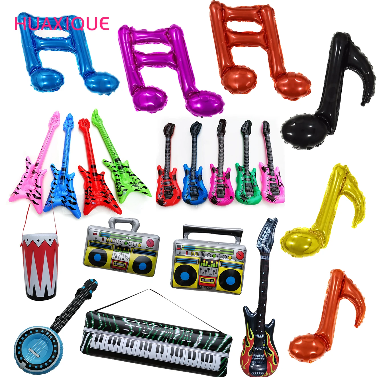 Купи PVC Guitar Balloon Beth Radio Musical Instrument Musical Note Balloons Music Rock Band Birthday Party Balloons Decors Supplies за 111 рублей в магазине AliExpress