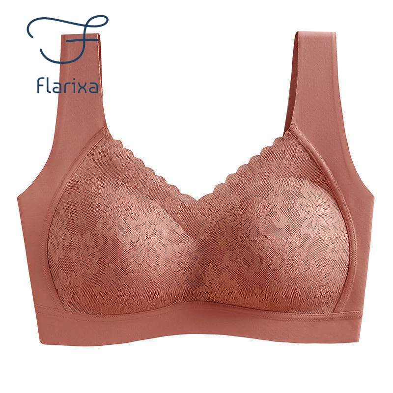

Flarixa Sexy Lace Women's Push Up Bra Without Bones Active Bralette Invisible Seamless Latex Underwear Backless Vest Sports Bras