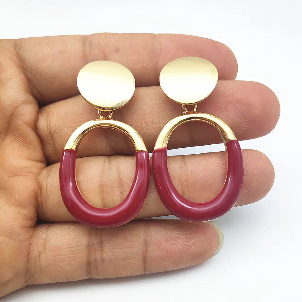 Punk Charm Jewelry Metal Ring Earrings Hanging Exaggerated Cross Pendant Earrings for Women Party Jewelry Earrings