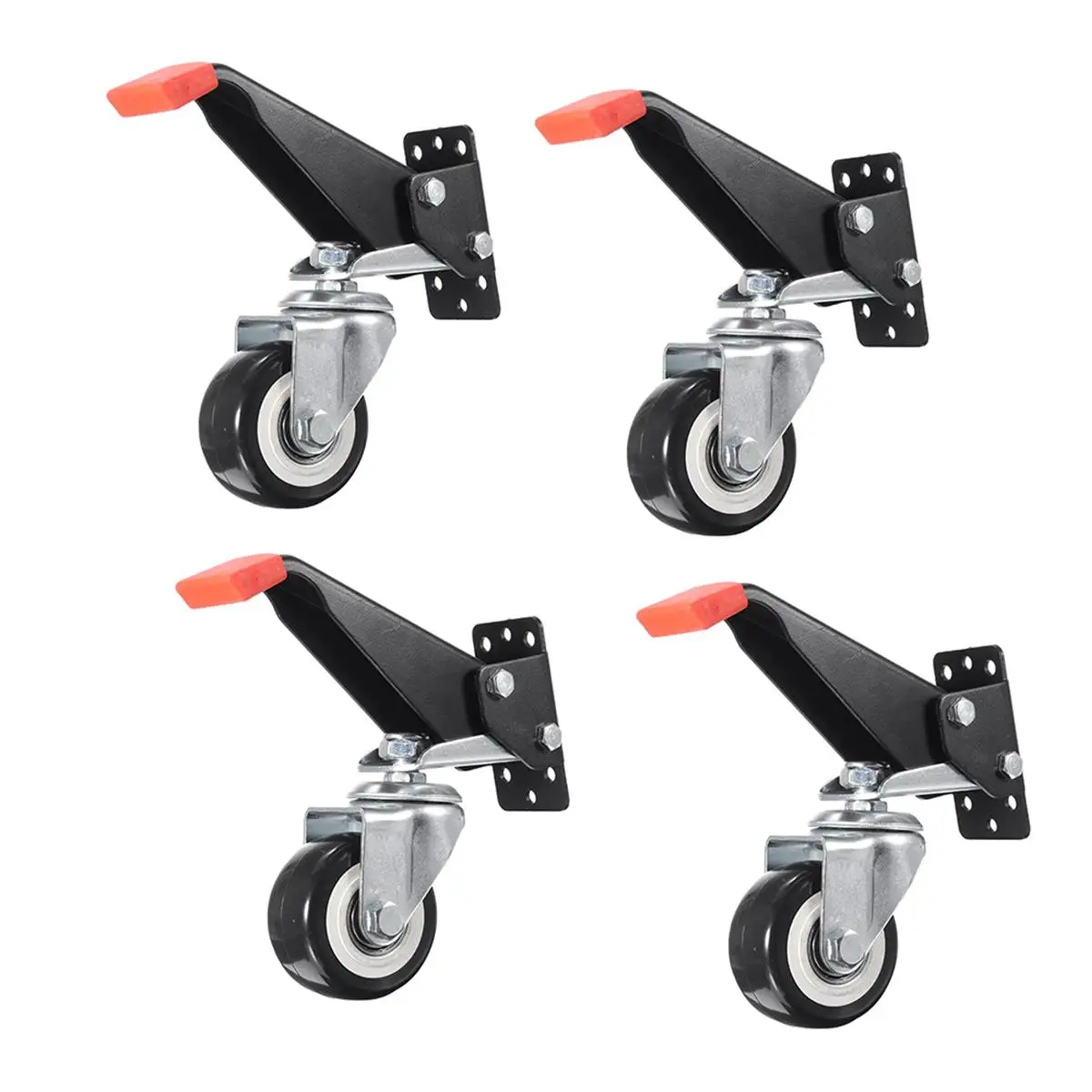 

4 Pcs/Set Heavy Duty 660 LBS Workbench Casters Kit Retractable Caster Wheels For Workbenches Machinery & Tables