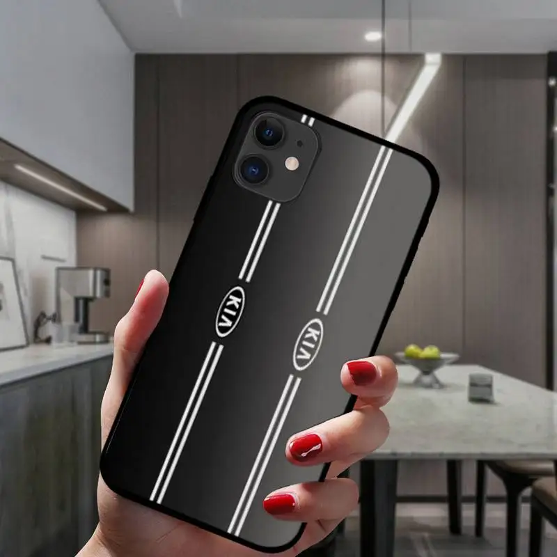 

ZFGHSHYQ Kia Car Black Phone Case For IPhone 6 6s 7 8 Plus X Xs Xr Xsmax 11 12 Pro Promax 12mini