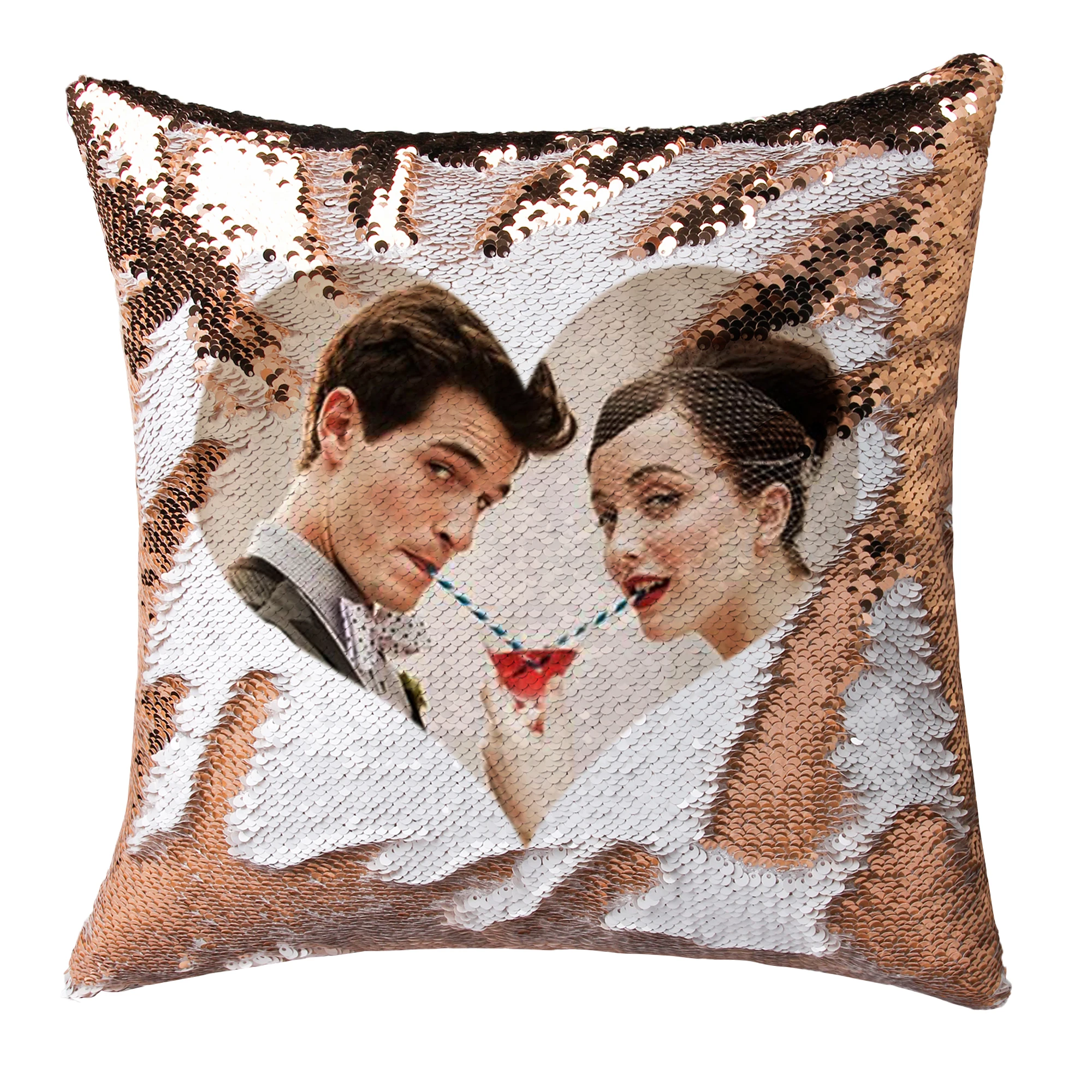 

Personalized Sequin Throw Pillow Gift Print Your Image Custom Mermaid Pillow Custom Pillow Cover Print My Kids Photo