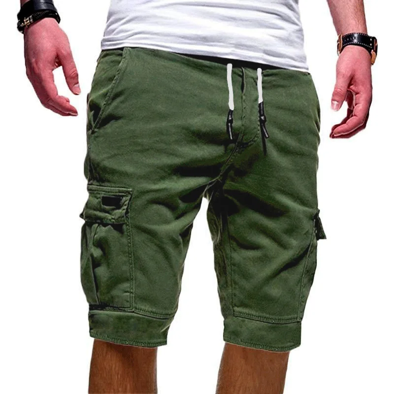 

Men Half Pants Multi-pockets Loose Breathable Male Casual Pants for Summer FEA889