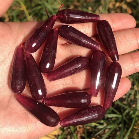 Куою Бусины из халцедона капля воды 10x30 мм