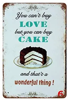 

Cake Poster Tin Sign Wall Retro Metal Bar Pub Poster Metal 12x8 Inches