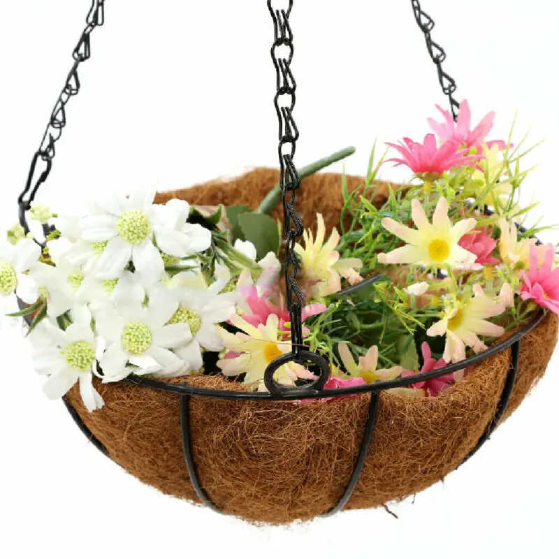 Hanging Coconut Vegetable Flower Pot Basket Liners Planter Garden Decor Iron Art | Baskets