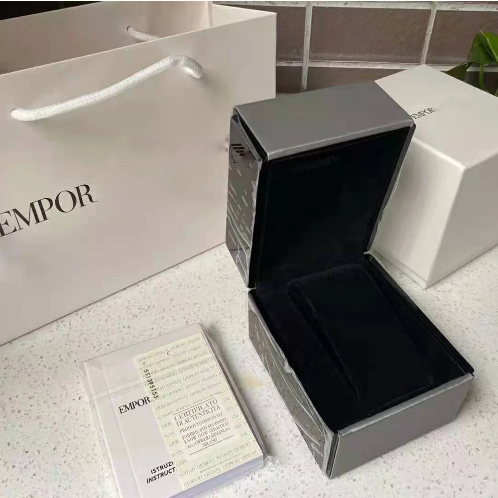 

AR original watch box Black classic MAN watch box Gypsophila packaging box gift box invoice tote bag